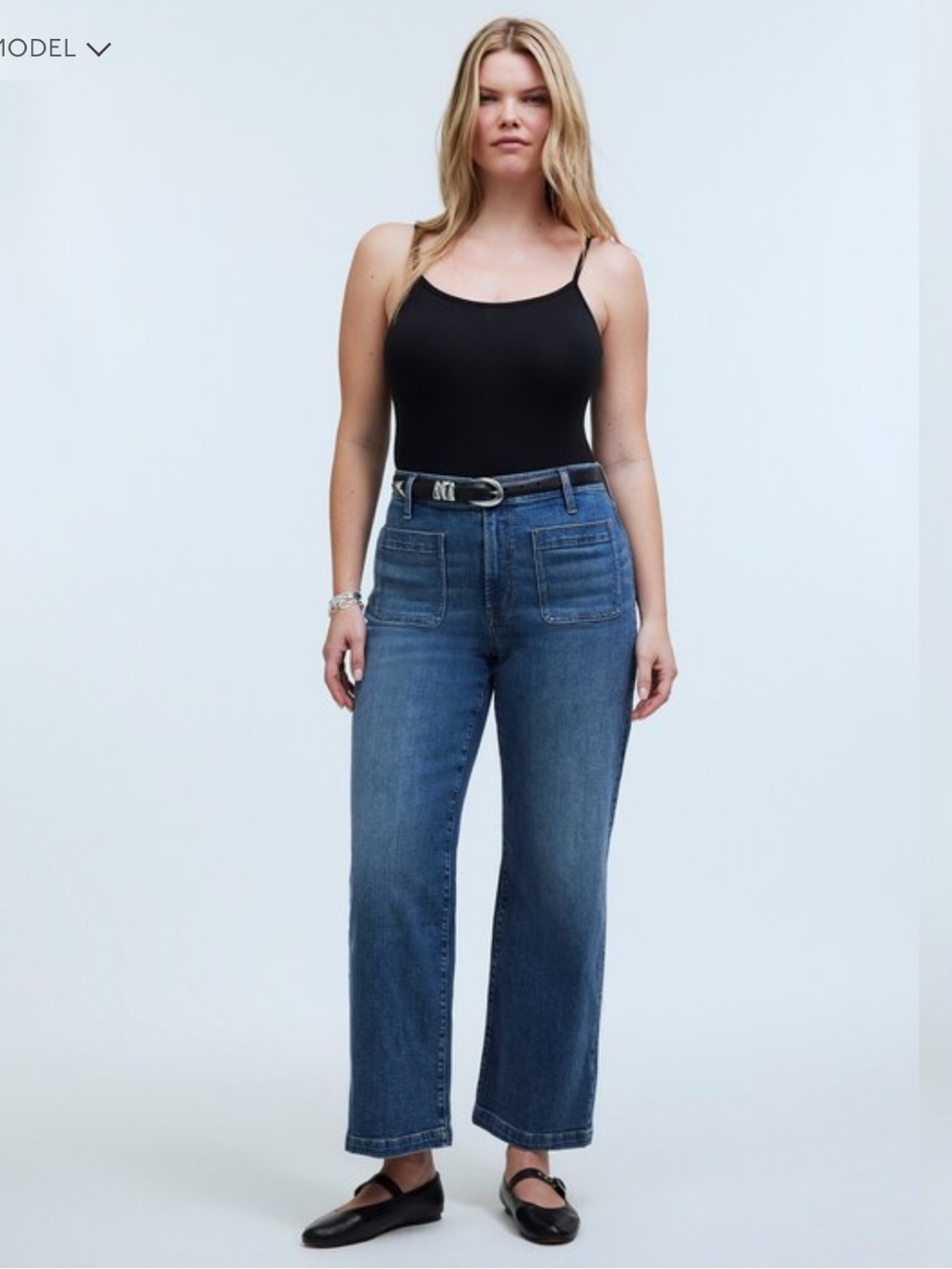 Madewell The Perfect Vintage Wide-Leg Crop Jean Orono Wash Super Stretch Size 29